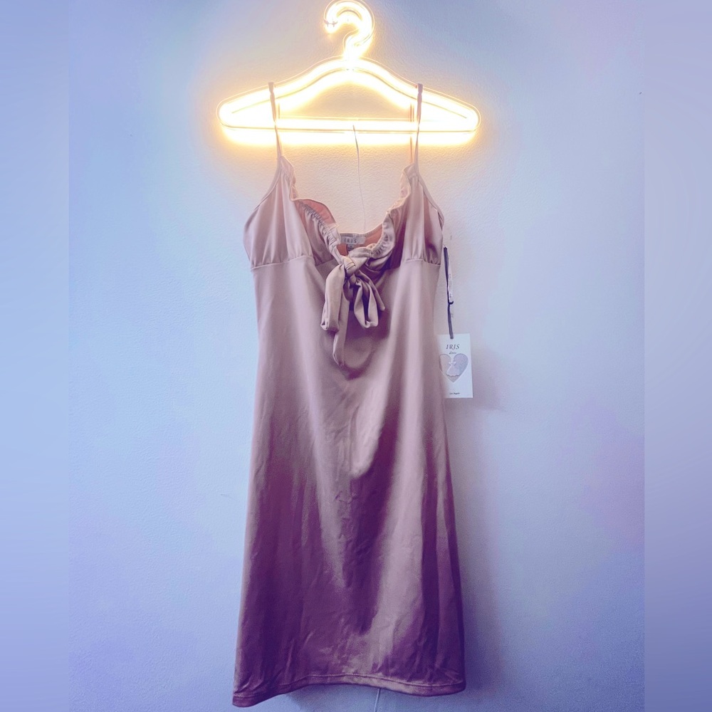 NWT IRIS Nude Pink Bodycon Dress Boutique Cocktail Mini Summer